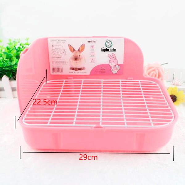 Rabbit litter box with grate